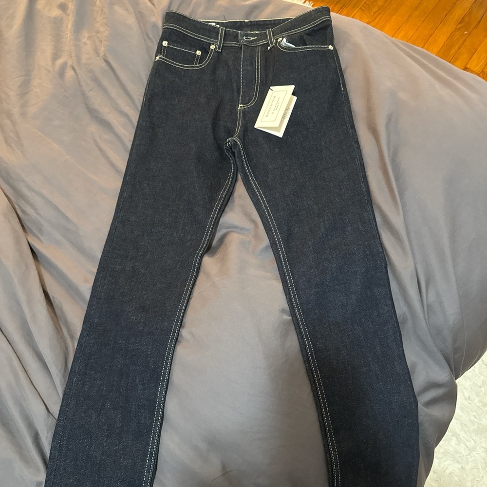 MAISON KITSUNE Dark Blue Slim Jeans